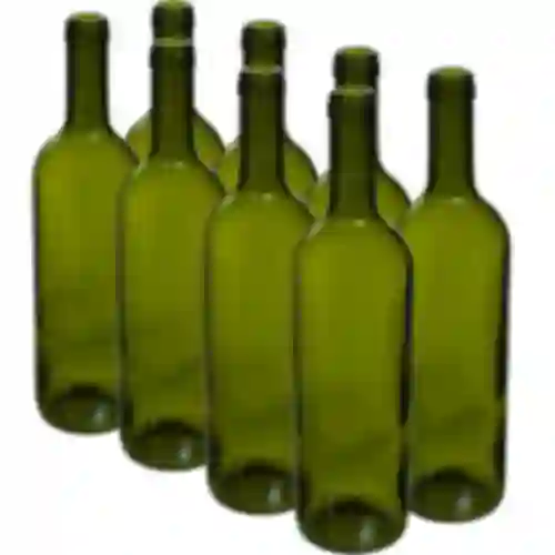 Weinflasche 0,75L Olivgrün  Multipack mit je 8 St.